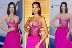 'Đụng' váy dạ hội xẻ táo bạo với Hoàng Thùy, Tiểu Vy vẫn ghi điểm bởi body nóng bỏng