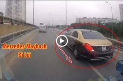 Bất chấp nguy hiểm, lái xe Mercedes Maybach đi lùi trên đường vành đai 3