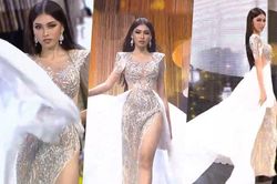 Ngọc Thảo trình diễn dạ hội đẹp lộng lẫy, tung cánh bồ câu chiếm spotlight Bán kết Miss Grand