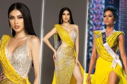 Ngọc Thảo copy váy dạ hội vàng giống hệt H'Hen Niê, 'bấm quẻ' vào thẳng Top 5 Miss Grand?