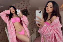 Chi Pu diện bikini hồng nhỏ xíu mix cùng áo choàng dài thượt 'chất lừ'