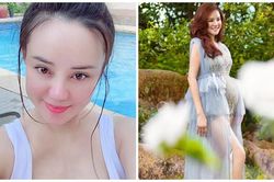 Vy Oanh xinh đẹp rạng rỡ khi mang bầu lần 3