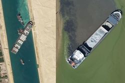 'Bóng ma' kênh đào Suez: Một con tàu khác mắc kẹt ở sông, giống y hệt tàu Ever Given