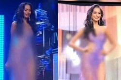 Miss Grand Indonesia bị truyền hình quốc gia che mờ toàn thân vì váy mỏng như sương