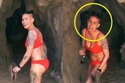 Khám phá hang động ven biển, cô gái mặc bikini kinh hãi quay đầu bỏ chạy