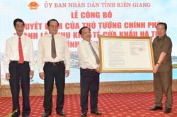 Kiên Giang: Công bố quyết định của Thủ tướng thành lập Khu kinh tế cửa khẩu Hà Tiên