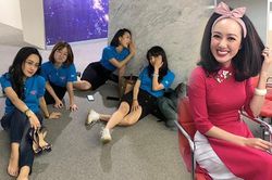 Biên tập viên Hoài Anh gây cười với hình ảnh thời trang đằng sau màn hình