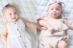 Tóc chưa mọc, Lisa đã được mẹ Hà Hồ cho đeo nơ, đội hoa, chuẩn fashionista nhí
