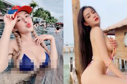 Ngân 98 tiếp tục bị ném đá vì mặc áo tắm quá phản cảm khi đi bơi
