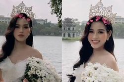 Hoa hậu Đỗ Thị Hà đội vương miện lộng lẫy, khoe vai trần quyến rũ