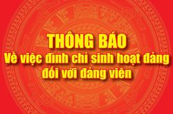 Thông báo về việc đình chỉ sinh hoạt đảng đối với đảng viên