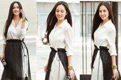 Mai Phương Thúy mặc sơ mi trắng xinh đẹp như nữ sinh khi làm khách mời tại 'Ký ức vui vẻ'