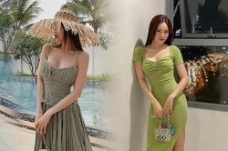 Diện váy khoe ngực căng đầy, Ninh Dương Lan Ngọc khéo lăng xê tông màu xanh lá xu hướng
