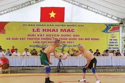Huyện Quốc Oai: Gần 200 đô vật tham gia tranh tài