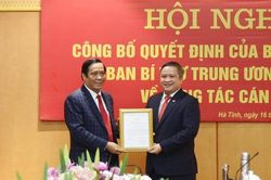 Điều động Phó Bí thư Tỉnh ủy Hà Tĩnh về Ủy ban Kiểm tra Trung ương