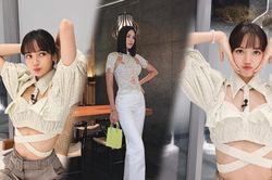 Hoa hậu Tiểu Vy diện áo cut out bắt trend với Lisa Black Pink