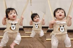 Tiểu công chúa Winnie mặc sức tạo dáng, biểu cảm hớn hở dù đang thử sức với bộ môn xích đu
