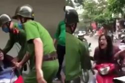 Công an Hà Nội thông tin về người phụ nữ chửi bới, đánh, cắn cảnh sát