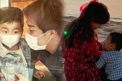 Dù đeo khẩu trang, con trai Hòa Minzy vẫn lộ nét giống hệt bố đại gia