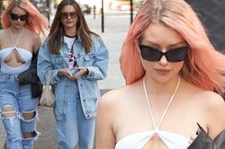 Em gái huyền thoại mẫu Kate Moss mặc hở hang quá đà ra phố