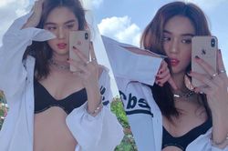 Ngọc Trinh 'toang' hết cả áo sơ mi khoe đôi gò bồng đảo nóng bỏng