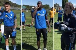 Thuyền trưởng Inter Milan đấu... quyền Anh với học trò trên sân tập