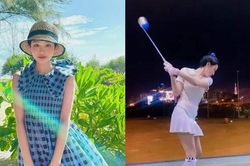Hiền Hồ gia nhập 'hội mỹ nhân mê đánh golf' của V-Biz, động tác cực kỳ chuyên nghiệp