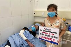 Trao hơn 24 triệu đồng đến 3 anh em bỏng nặng do cháy tàu trên biển