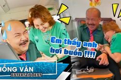 Chết cười với khoảnh khắc đu trend 'Em thấy anh buồn' của Lê Giang - Hoàng Sơn trong hậu trường phim mới
