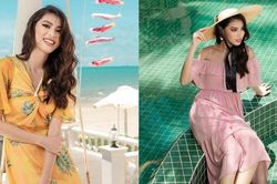 Không cần diện bikini, Á hậu Ngọc Thảo vẫn khoe đường cong quyến rũ với váy áo dịu dàng