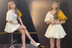 Thiều Bảo Trâm khoe chân nuột nà dài miên man trong dáng váy bánh bèo