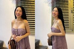 'Bà mẹ một con' Joyce Phạm diện đầm phom rộng nhưng để lộ điểm quyến rũ 'căng đét'