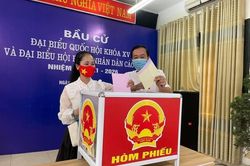 Nghệ sĩ Việt dậy sớm đi bầu cử, chia sẻ cảm xúc