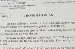 Bạc Liêu, Cà Mau truy vết cô giáo mầm non từ TPHCM về dương tính SAR-CoV-2