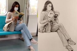Chàng trai nổi tiếng vì vẽ chân dung người lạ