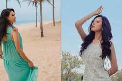 Mai Phương Thúy mặc váy cổ yếm quyến rũ, Hà Kiều Anh thả dáng sexy trên biển