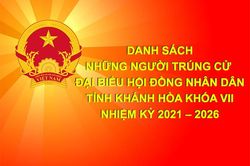 Danh sách những người trúng cử đại biểu HĐND tỉnh Khánh Hòa khóa VII, nhiệm kỳ 2021-2026