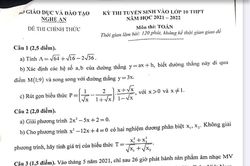 Gợi ý đáp án đề thi môn Toán vào lớp 10 của Nghệ An năm 2021