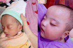 Hóa ra lúc mới sinh, 'công chúa nhỏ' nhà Mạc Văn Khoa đã được trời phú cho chiếc mũi cao vút
