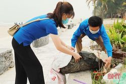 Huyện đoàn Nghi Xuân ra quân làm sạch biển