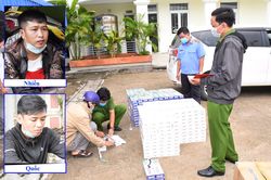 Hai thanh niên bị bắt tại chốt kiểm soát vì chở thuốc lá lậu