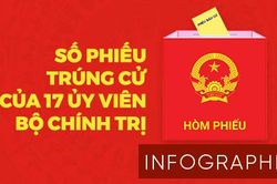 Số phiếu và nơi trúng cử ĐBQH của 17 Ủy viên Bộ Chính trị