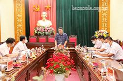 Đồng chí Phó Bí thư Thường trực Tỉnh ủy làm việc với huyện Quỳnh Nhai