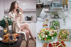 Lý Nhã Kỳ ở nhà tránh dịch vẫn 'mình hạc xương mai', soi loạt bữa ăn sáng mới rõ