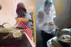 Giật mình trước các 'tuyệt chiêu phòng thủ' của đấng mày râu khi vào bếp