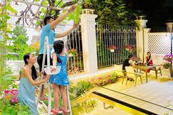 Biệt thự trắng của gia đình Thủy Tiên - Công Vinh: Rộng rãi, hiện đại, khoảng sân vườn mùa nào cũng sai trĩu quả