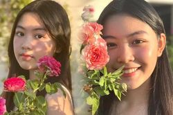 Con gái Quyền Linh 'hứng nắng' khoe mặt mộc tuổi 15