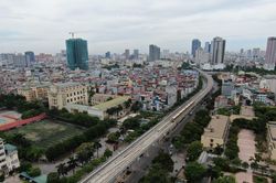 Ngắm đoàn tàu tuyến đường sắt đô thị Nhổn - Ga Hà Nội thử nghiệm liên động từ flycam