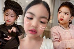 Con gái Minh Nhựa bé xíu đã thích trang điểm, 'lên đồ' như người mẫu
