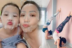 Ốc Thanh Vân và con gái 'hút sóng' khi cùng tập yoga